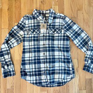 New Patagonia Women's Organic Cotton Fjord Flannel Shirt Ice Caps/Dyno White Sm.